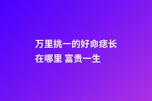 万里挑一的好命痣长在哪里 富贵一生